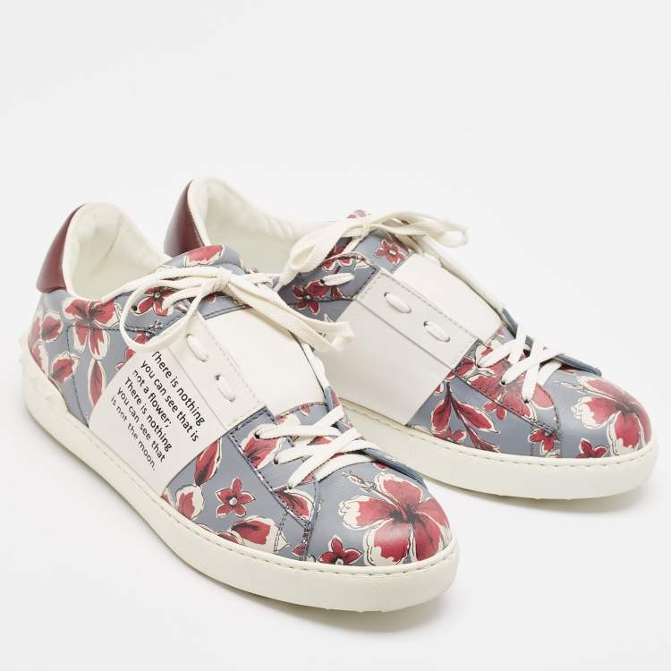 Pre Owned Valentino Multicolor Leather Lace Up Sneakers Size 43