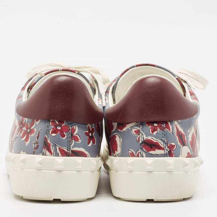 Pre Owned Valentino Multicolor Leather Lace Up Sneakers Size 43