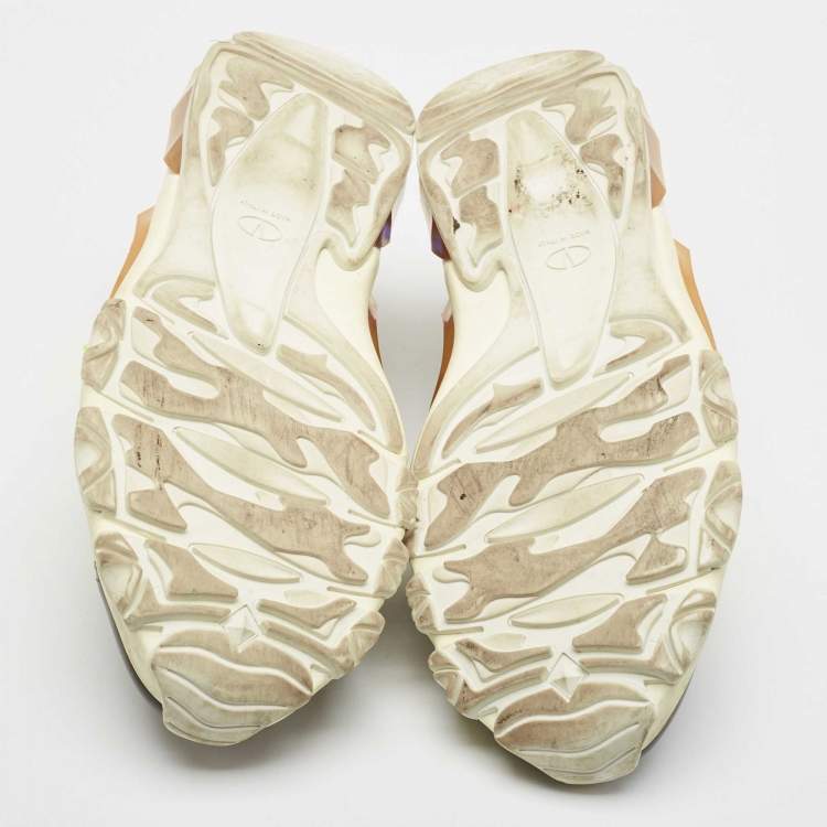 Pre Owned Valentino Green Suede and Leather Camouflage Sneakers Size 43 