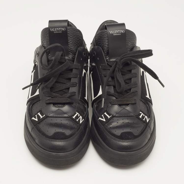 Pre Owned Valentino Black Leather and Canvas VL7N Sneakers Size 41