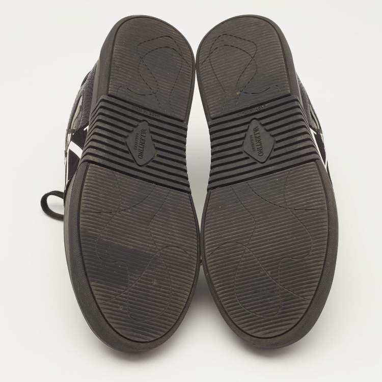 Pre Owned Valentino Black Leather and Canvas VL7N Sneakers Size 41