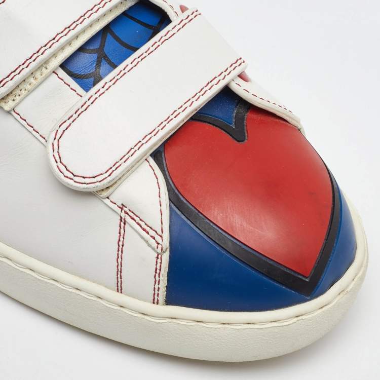 Pre Owned Valentino Multicolor Leather Super H Spiderman Low Top Sneakers Size 43