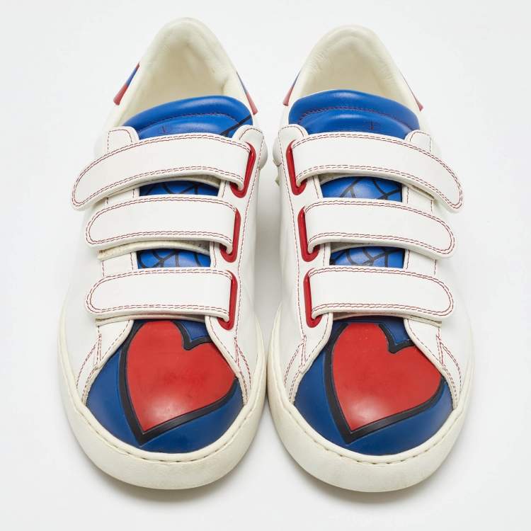 Pre Owned Valentino Multicolor Leather Super H Spiderman Low Top Sneakers Size 43