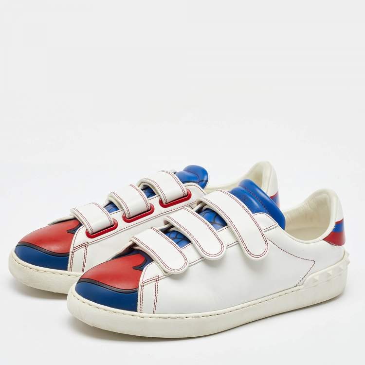 Pre Owned Valentino Multicolor Leather Super H Spiderman Low Top Sneakers Size 43