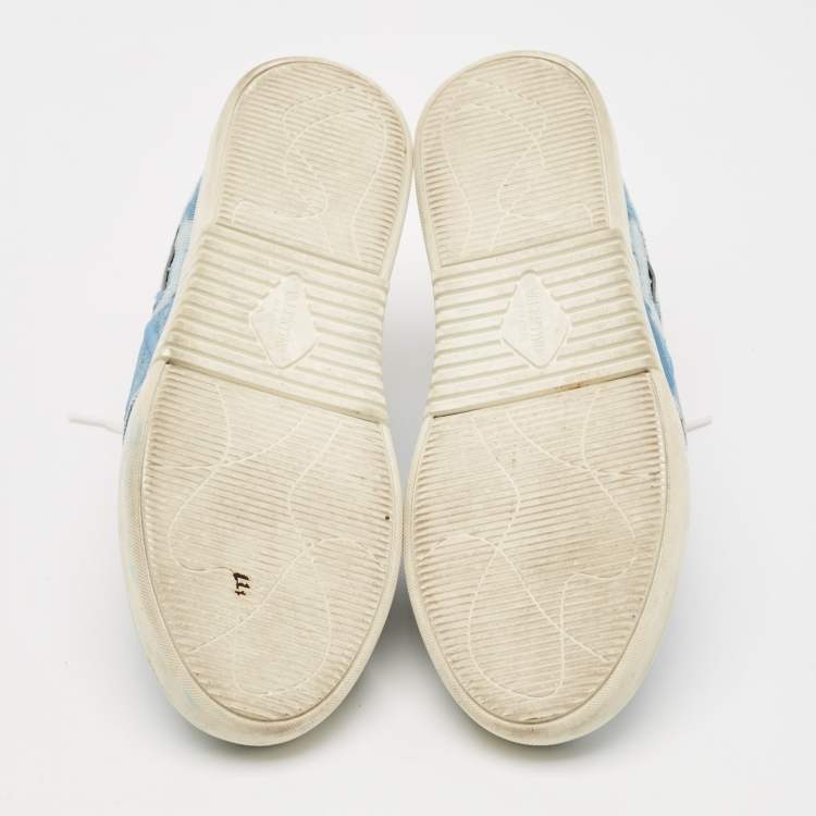مملوكة مسبقًا Valentino Blue/White Leather and Canvas VL7N Sneakers Size 40
