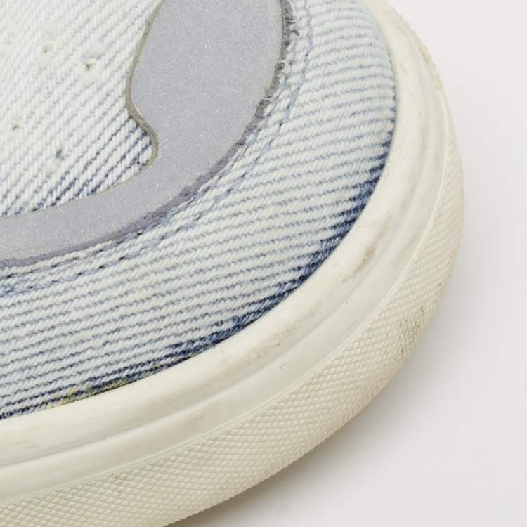 مملوكة مسبقًا Valentino Blue/White Leather and Canvas VL7N Sneakers Size 40