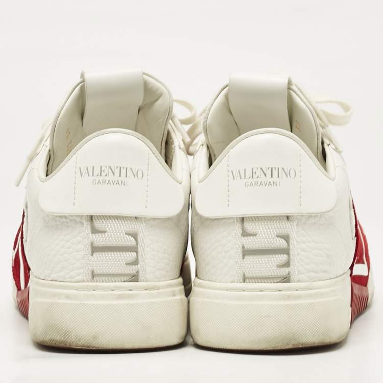 Pre Owned Valentino White Leather VLTN Low Top Sneakers Size 39