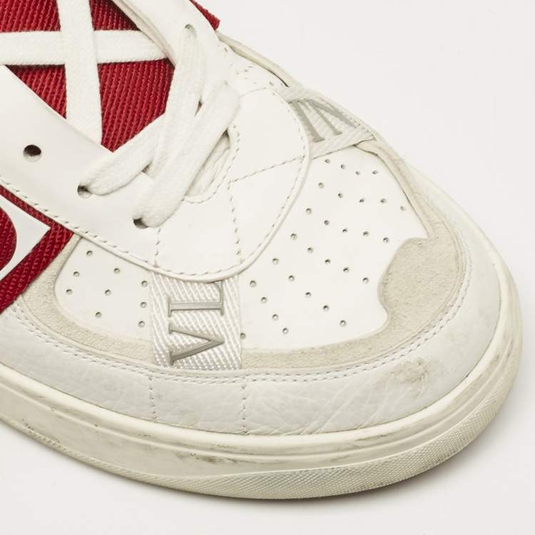 Pre Owned Valentino White Leather VLTN Low Top Sneakers Size 39