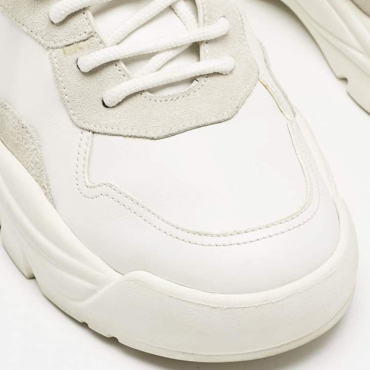 مملوكة مسبقًا Valentino White Suede and Leather Gumboy Sneakers Size 42