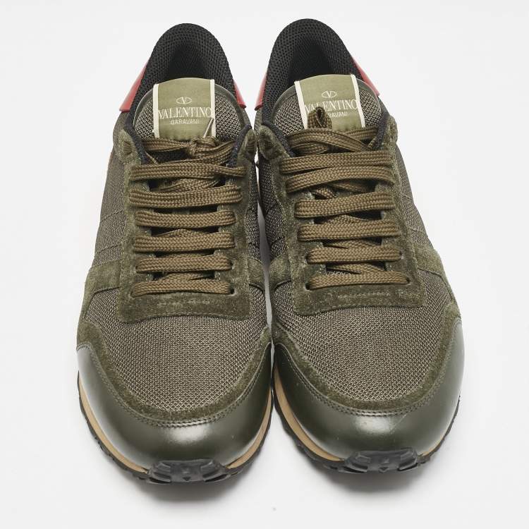Pre Owned Valentino Multicolor Mesh and Suede Rockrunner Sneakers Size 43