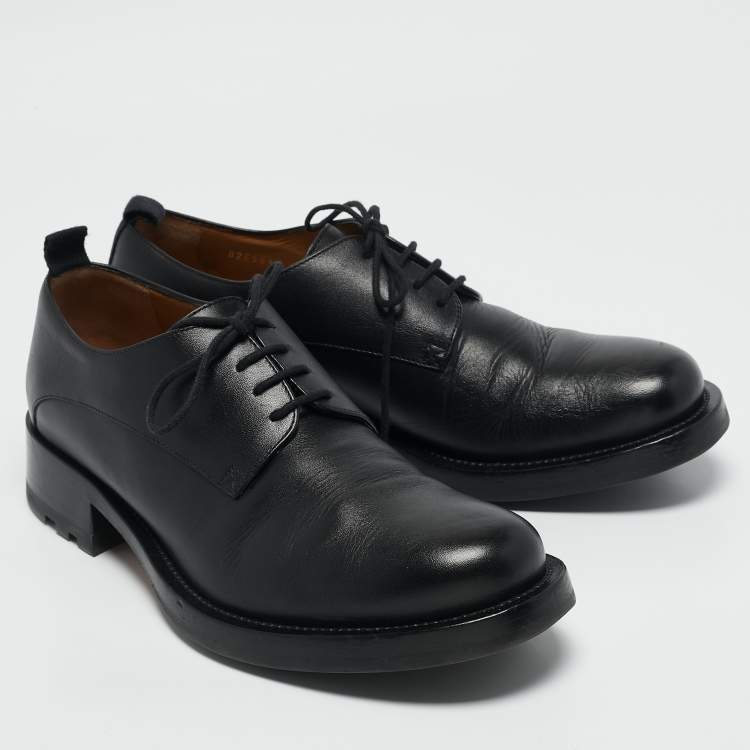 Pre Owned Valentino Black Leather Roman Stud Derby Size 43