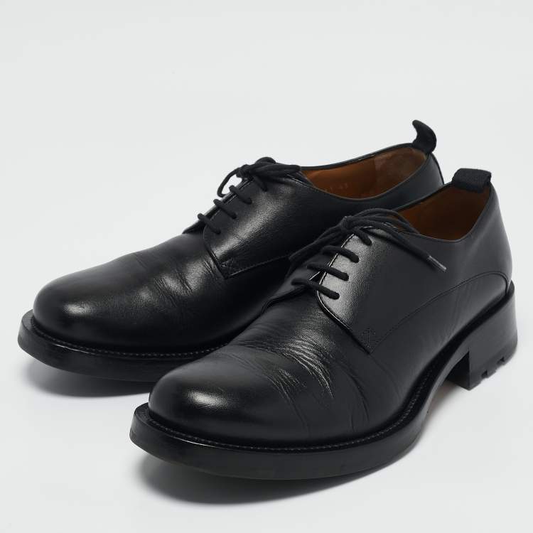 Pre Owned Valentino Black Leather Roman Stud Derby Size 43