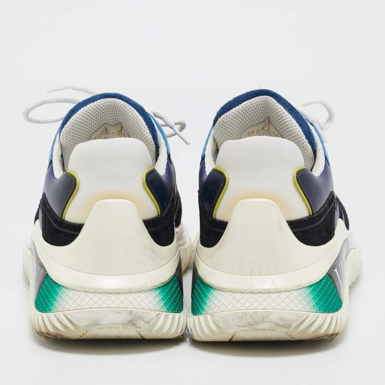Pre Owned Valentino Multicolor Leather and Neoprene Wade Runner Sneakers Size 43.5