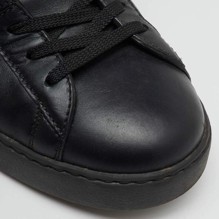 Pre Owned Valentino Black Leather Rockstud Untitled Low Top Sneakers Size 43