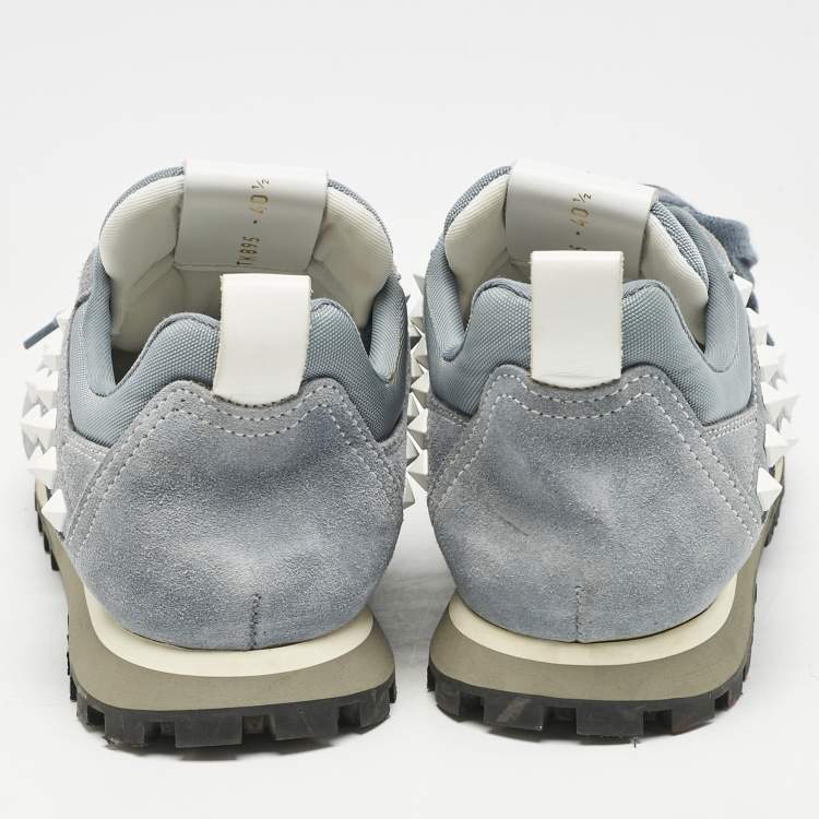 Pre Owned Valentino Blue Mesh and Suede Rockrunner Sneakers Size 40.5
