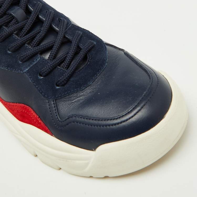Pre Owned Valentino Blue/Red Suede and Leather Gumboy Low Top Sneakers Size 41