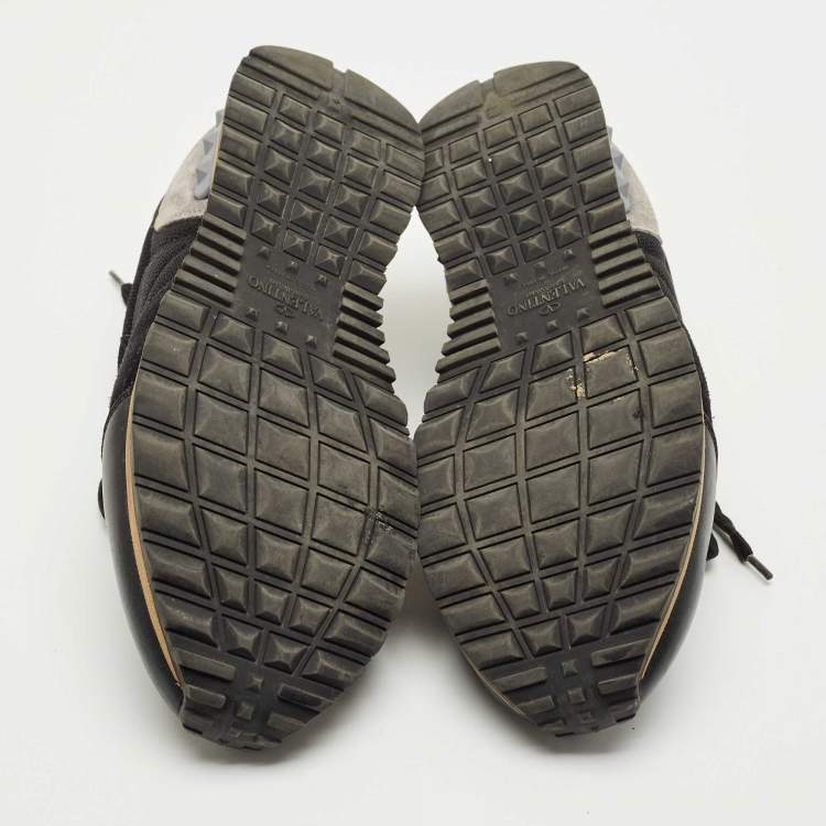 Pre Owned Valentino Tricolor Leather and Mesh Rockrunner Sneakers Size 42