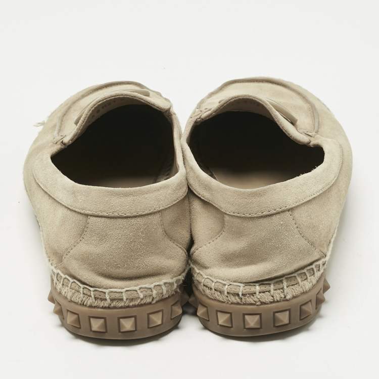 Pre Owned Valentino Beige Suede Leisure Flows Espadrilles Size 42