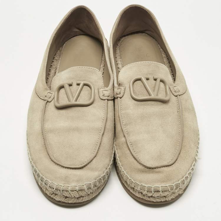 Pre Owned Valentino Beige Suede Leisure Flows Espadrilles Size 42