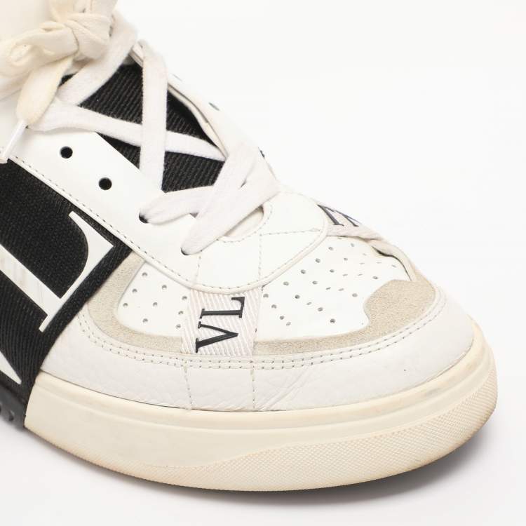 Pre Owned Valentino White Leather VLTN Low Top Sneakers Size 40