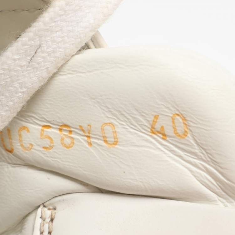 Pre Owned Valentino White Leather VLTN Low Top Sneakers Size 40