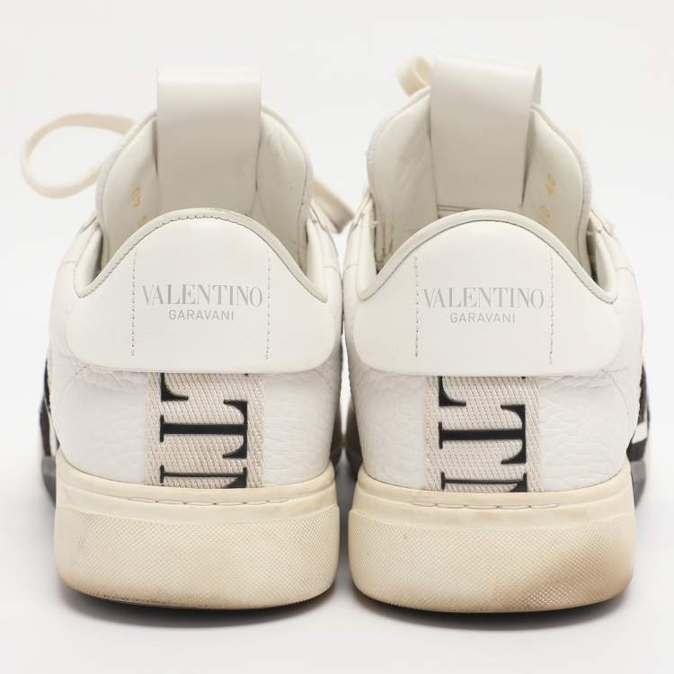 Pre Owned Valentino White Leather VLTN Low Top Sneakers Size 40