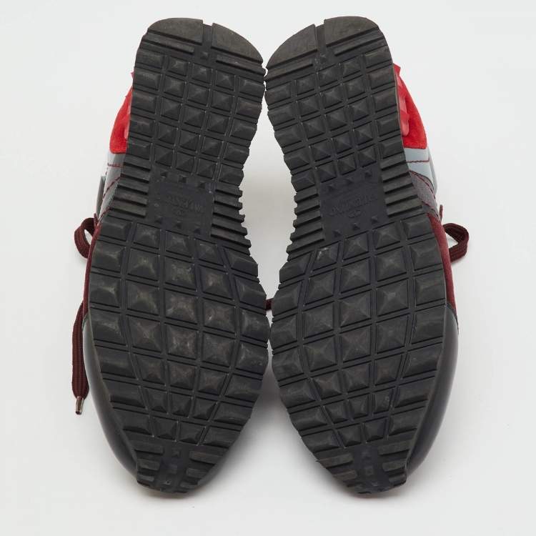 Pre Owned Valentino Multicolor Camouflage Canvas, Suede and Leather Rockrunner Sneakers Size 41.5