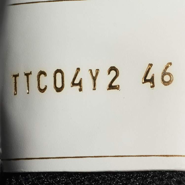 Pre Owned Valentino White Leather Backnet Lace Up Sneakers Size 46