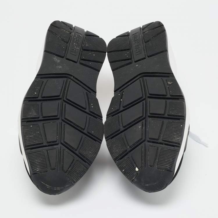 Pre Owned Valentino White/Black Canvas and Leather VL7N Low Top Sneakers Size 44.5