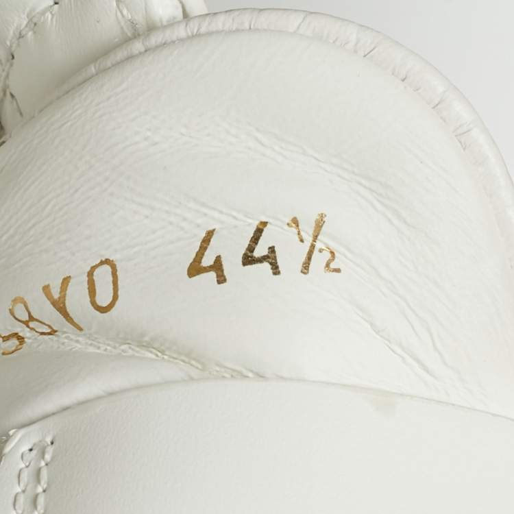 Pre Owned Valentino White/Black Canvas and Leather VL7N Low Top Sneakers Size 44.5