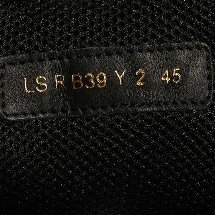 Pre Owned Valentino Black Leather and Mesh Bounce socks Lace Up Sneakers Size 45