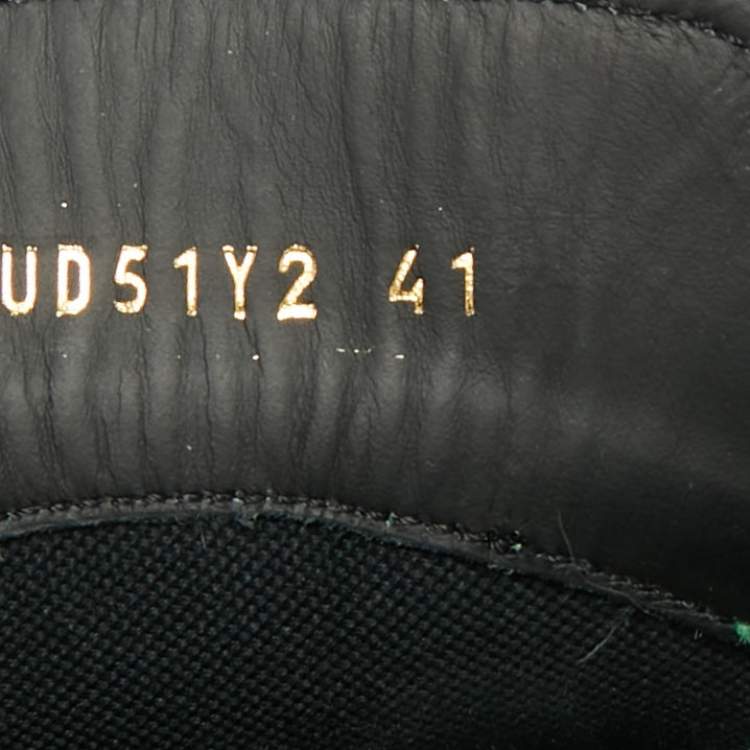 Pre Owned Valentino Giggies  Neon Green Patent Leather High Top Sneakers Size 41