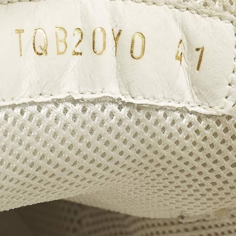 Pre Owned Valentino Bounce Size 41 White Leather Paint Splat Lace Up Sneakers