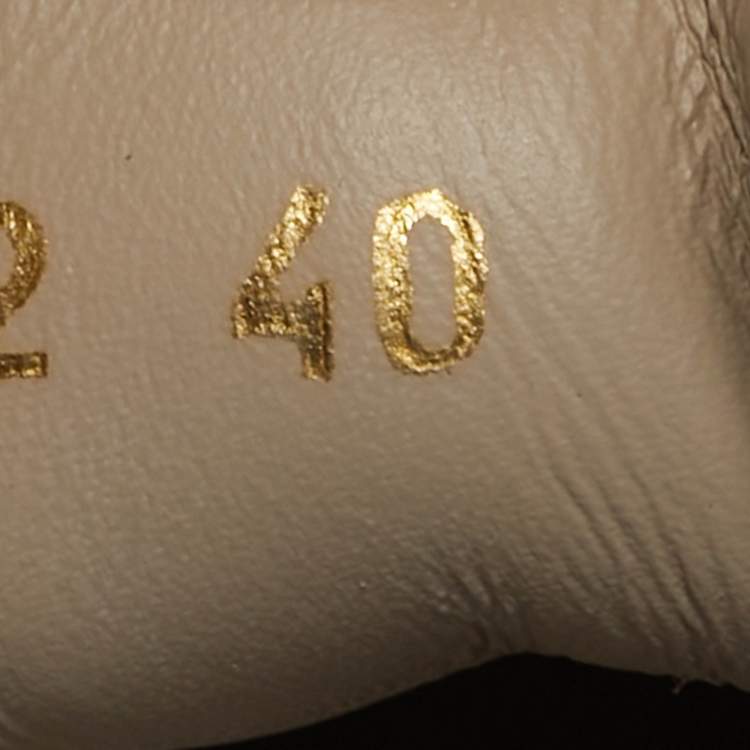 Pre Owned Valentino Upvillage Size 40 Beige Leather and Suede Lace Up Sneakers