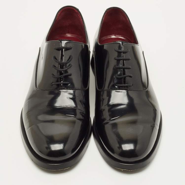 Pre Owned Valentino Size 44 Black Leather Lace Up Derby