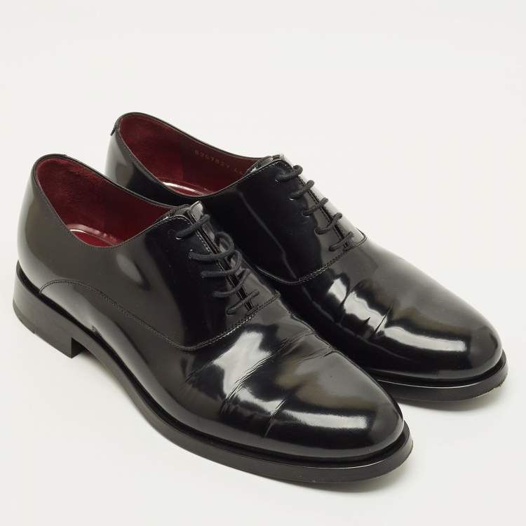 Pre Owned Valentino Size 44 Black Leather Lace Up Derby