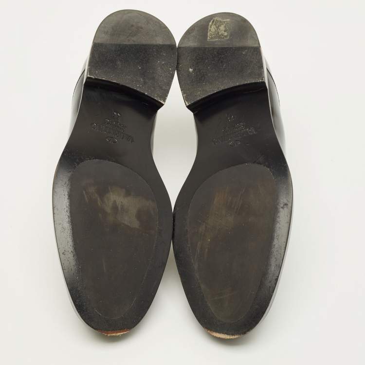 Pre Owned Valentino Size 44 Black Leather Lace Up Derby