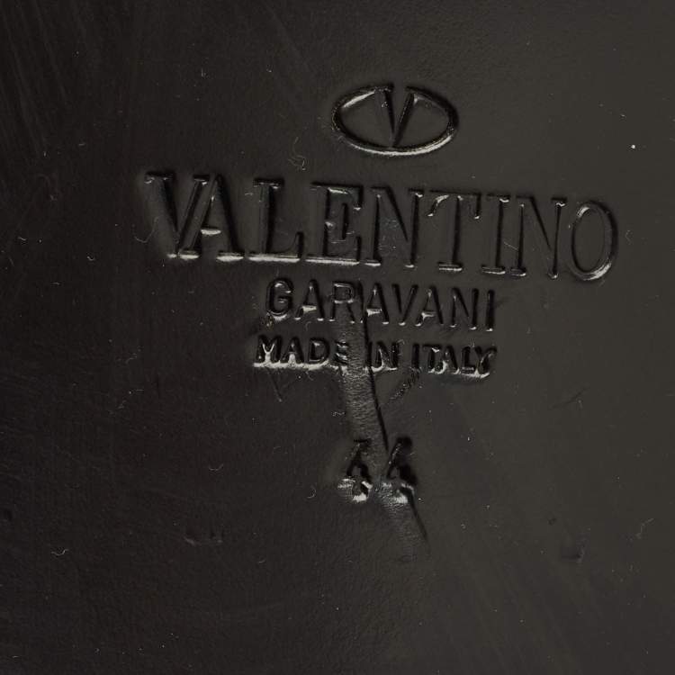 Pre Owned Valentino Size 44 Black Leather Lace Up Derby