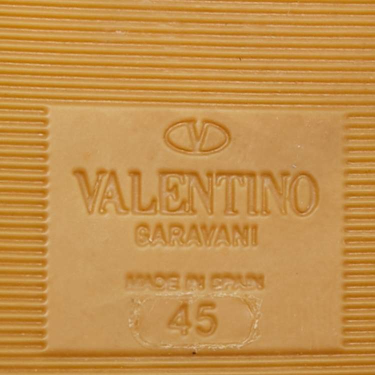 مملوكة مسبقًا Valentino Iconographe Size 45 Beige/Black Canvas and Leather Slip On Espadrille