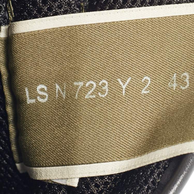 Pre Owned Valentino Rockrunner Size 43 Green Canvas, Leather and Suede Lace Up Sneakers