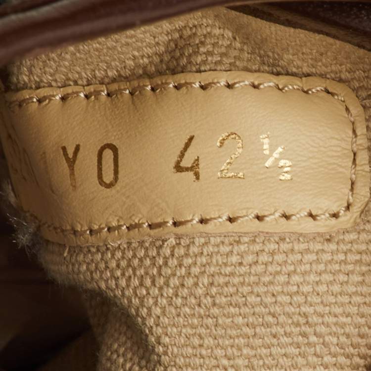 Pre Owned Valentino Totaloop Size 42.5 Beige/Brown Canvas Toile Iconographe High Top Sneakers