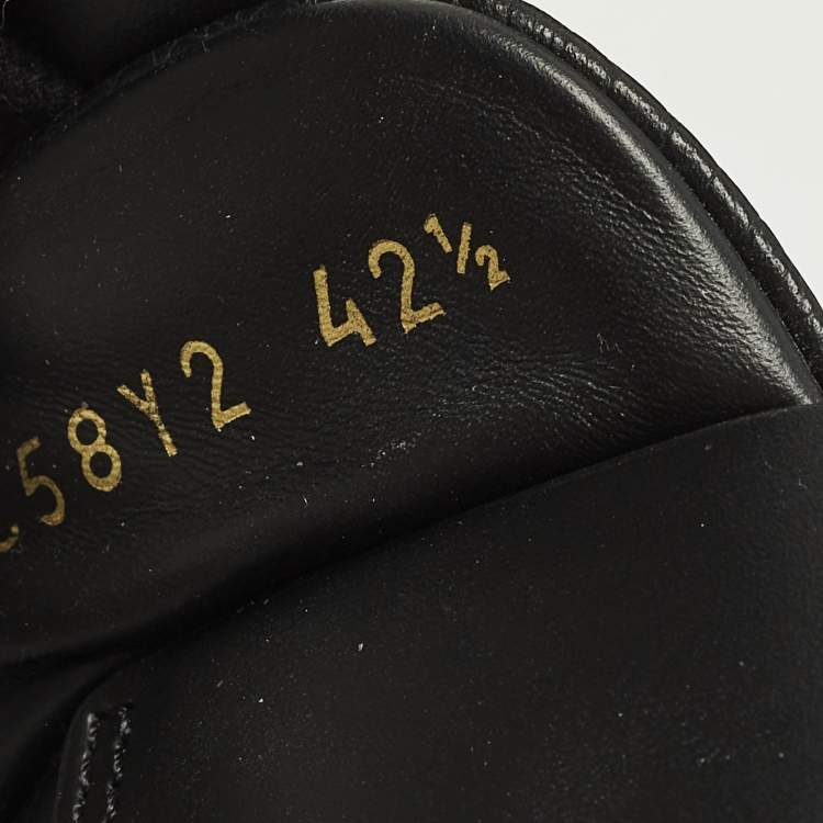 Pre Owned Valentino VL7N Size 42.5 Black Leather Low Top Sneakers