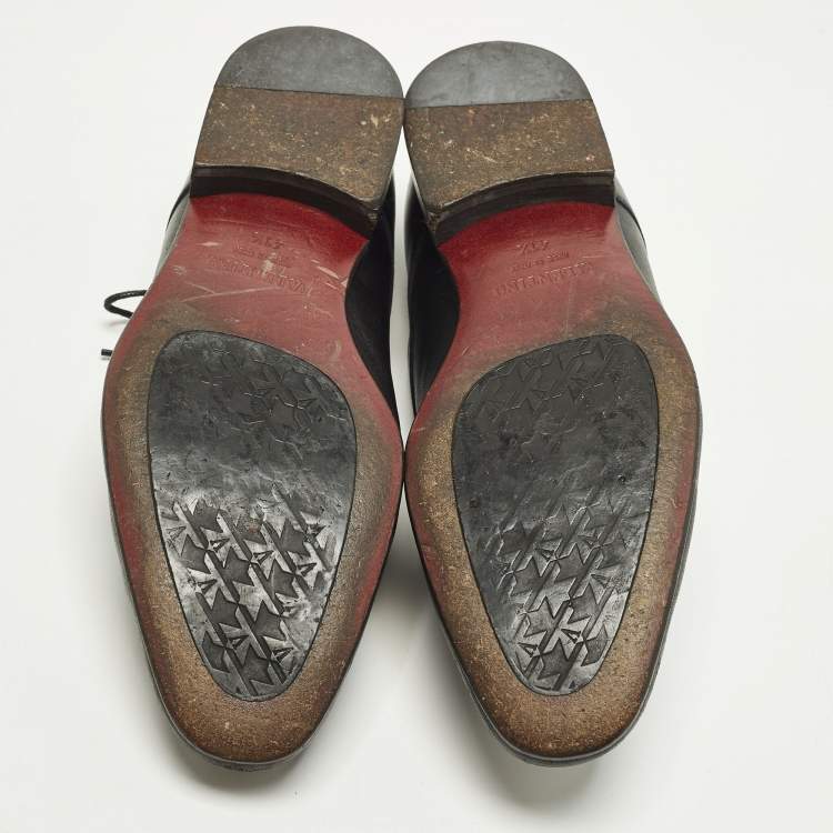 مملوكة مسبقًا Valentino Size 41.5 Black Leather Derby