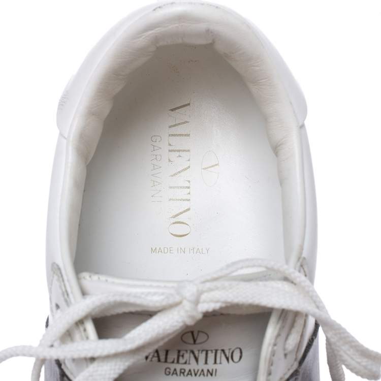 Pre Owned Valentino Two Tone Leather Open Sneakers Size 40