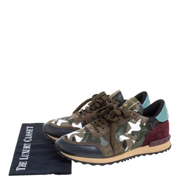 valentino camo star sneakers