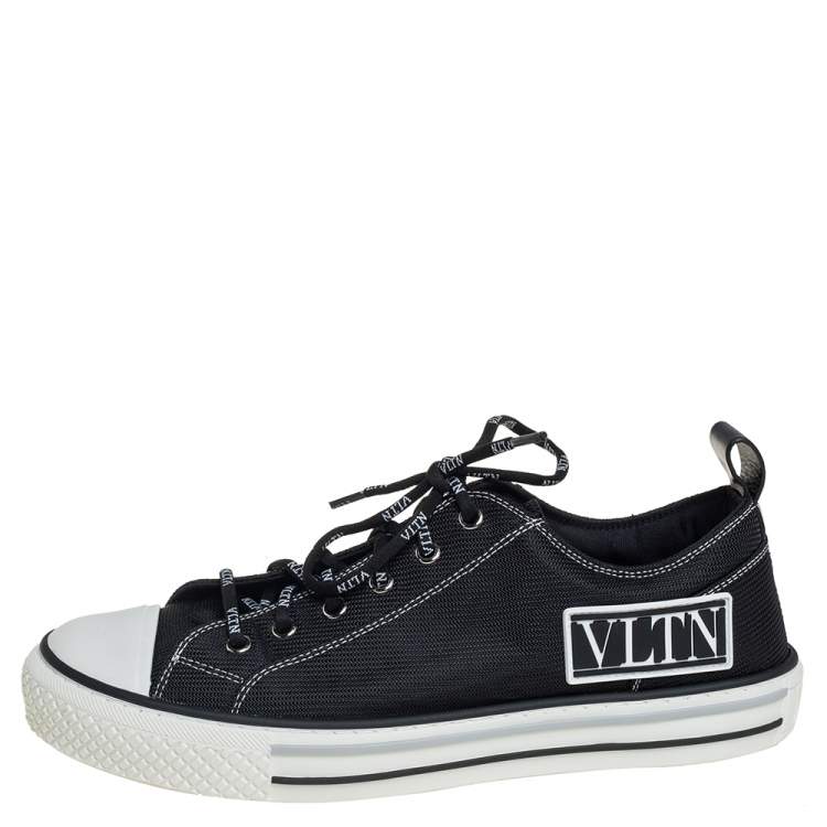 Valentino Black/White Mesh And Rubber Low Top Giggies Sneakers Size 41  Valentino | TLC