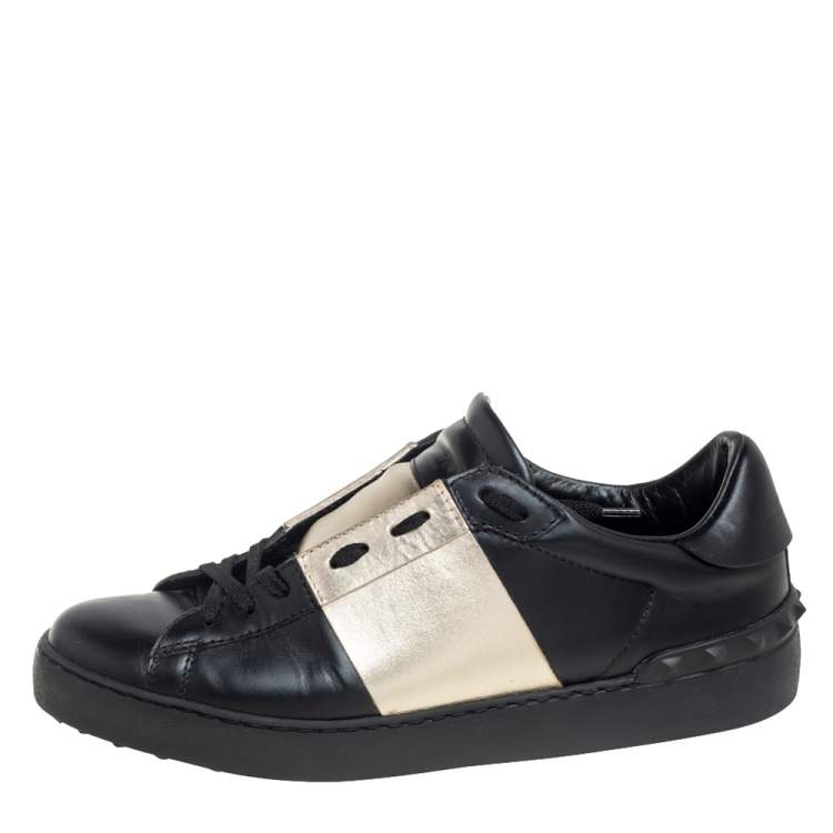 Valentino Gold Band Leather Open Low Sneakers 41 Valentino | TLC