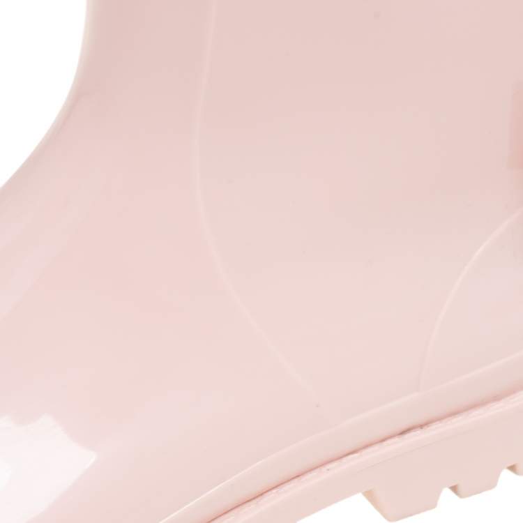 Pre Owned  RED Valentino Pink Triple Bow Rubber Rain Boot Size 38