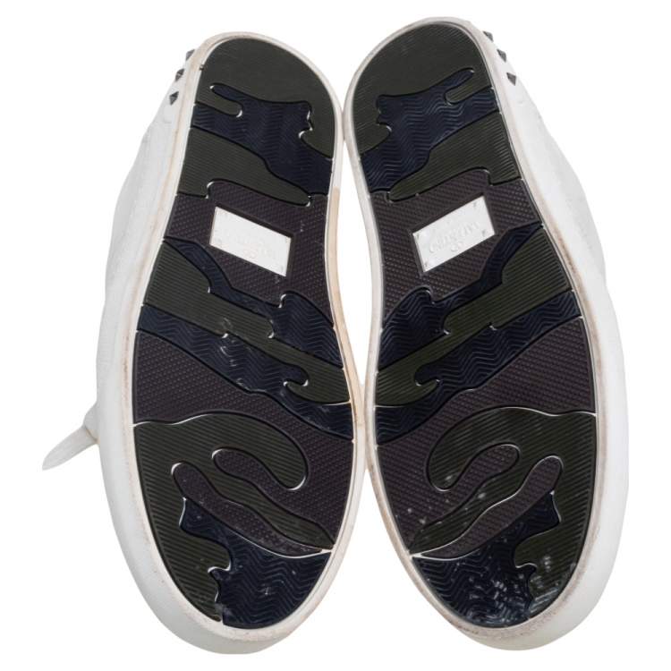 Pre Owned Valentino White Leather Fly Crew Low-Top Sneakers Size 41.5