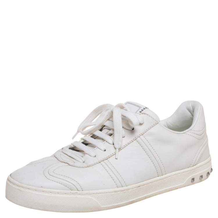 Valentino White Leather Fly Crew Low-Top Sneakers Size 41.5 Valentino ...